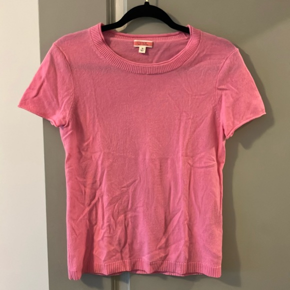 J crew Women's Pink Cashmere Relaxed T-Shirt Sz S - Picture 2 of 7
